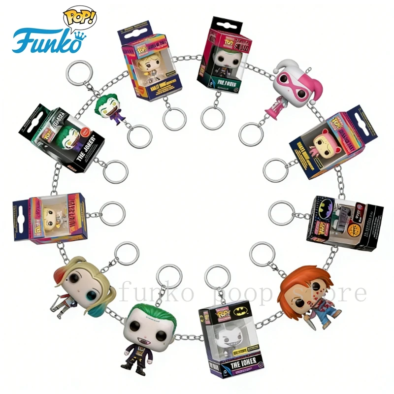 FUNKO The Joker Pocket Suicide Squad Harley Quinn New Pocket Pop Keychain Vinyl Action Figure Collection Model Toys For gifts