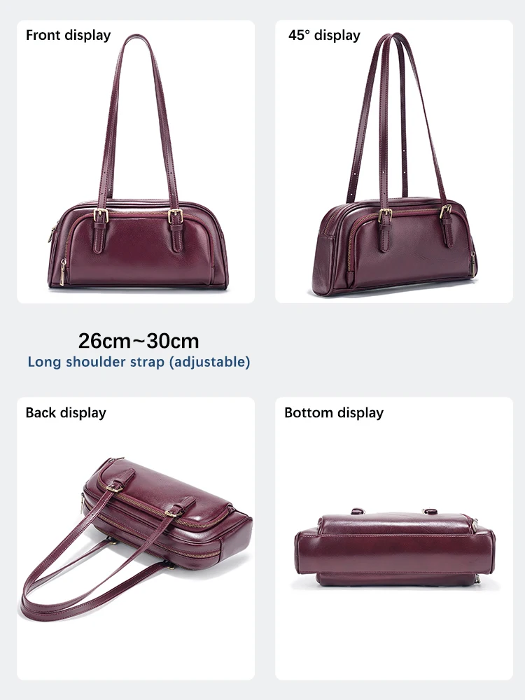 Luksusowa beżowa torebka damska Zency w stylu francuskim, torebka pod pachę z prawdziwej skóry, prezent na Boże Narodzenie, torba na ramię dla żony, siostry.