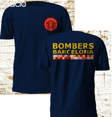 New Bombers Barcelona Barca Firefighter Fire Department Summer High Quality Men'S Street Style Men Printing on T Shirts