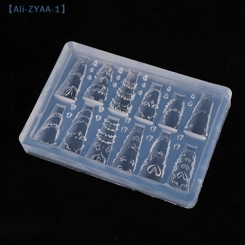 【ZYAA-1】3D Cake Cream Skirt Bowknot Ribbon Acrylic Mold Nail Art Decorations DIY Design Silicone Nail Art Mold Template Charms