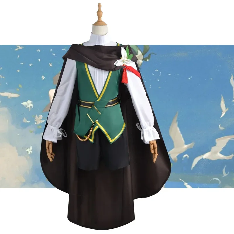 New Game Genshin Impact Barbatos Wendy Friend for Adult Unisex Kids Cosplay Costume Halloween Party Performance Uniform with Wig