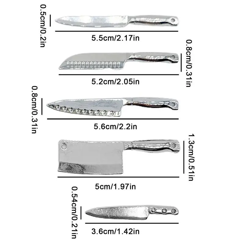 주방 장난감 절단 세트, 소형 합금 역할 놀이 절단 장난감, 인지 능력 향상용 휴대용 주방 장난감, 5 개