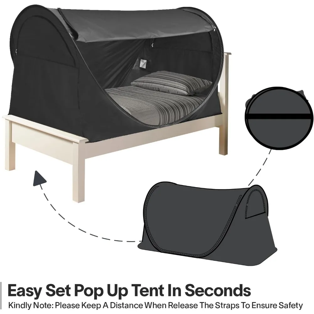 مظلة سرير منبثقة من ألفانتور مقاس كوين بدون تجميع تعتيم وشبكة قابلة للتنفس خيمة حلم محمولة خفيفة الوزن مع سيارة