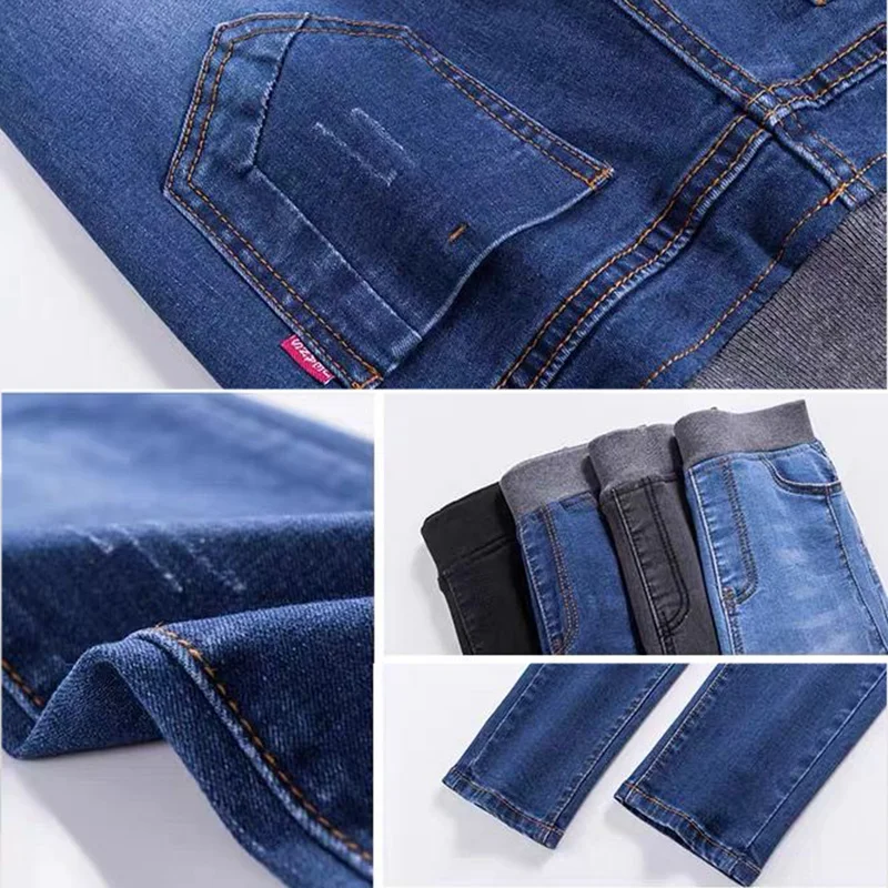 Plus Velvet Winter Stretch Jeans Women Oversize 38 High Waist Denim Leggings Casual Cowboy Skinny Pants Fall Thick Warm Vaqueros