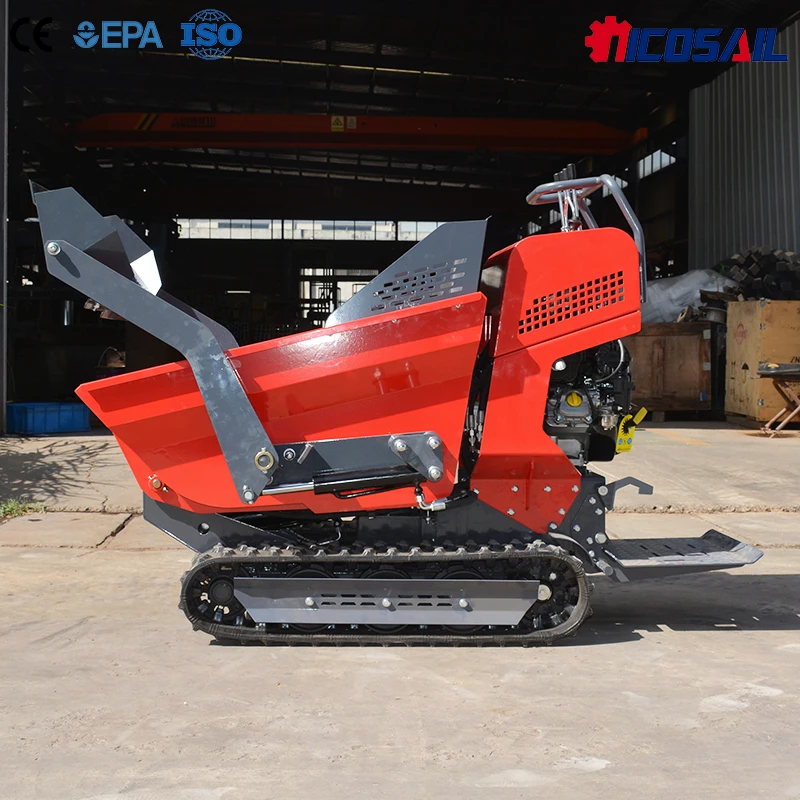 

Мини-самосвал на гусеничном ходу с гидравлической разгрузкой, грузоподъемность 500 кг, с возможностью нанесения логотипа, защита от опрокидывания