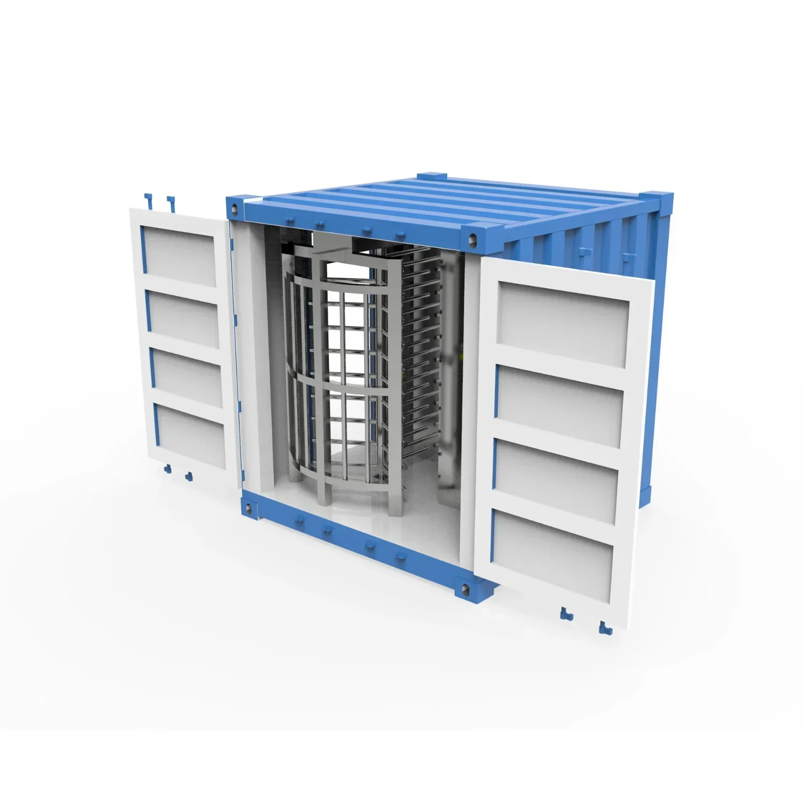 Container Turnstile For High-Security Applications With Integrated RFID & Biometric Systems