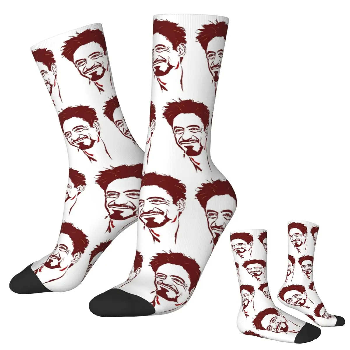 Calcetines Robert Downey Jr Harajuku medias absorbentes del sudor calcetines largos para todas las estaciones accesorios para regalos de Navidad para hombre y mujer
