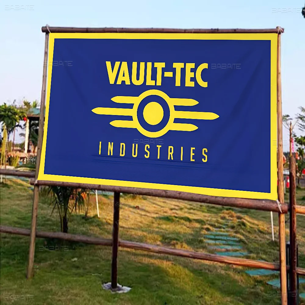 Games V-Vault T-Tec Logo DIY Flag For Family Group Photo Living Room Home Dorm Decor Wall Art Decor Banner