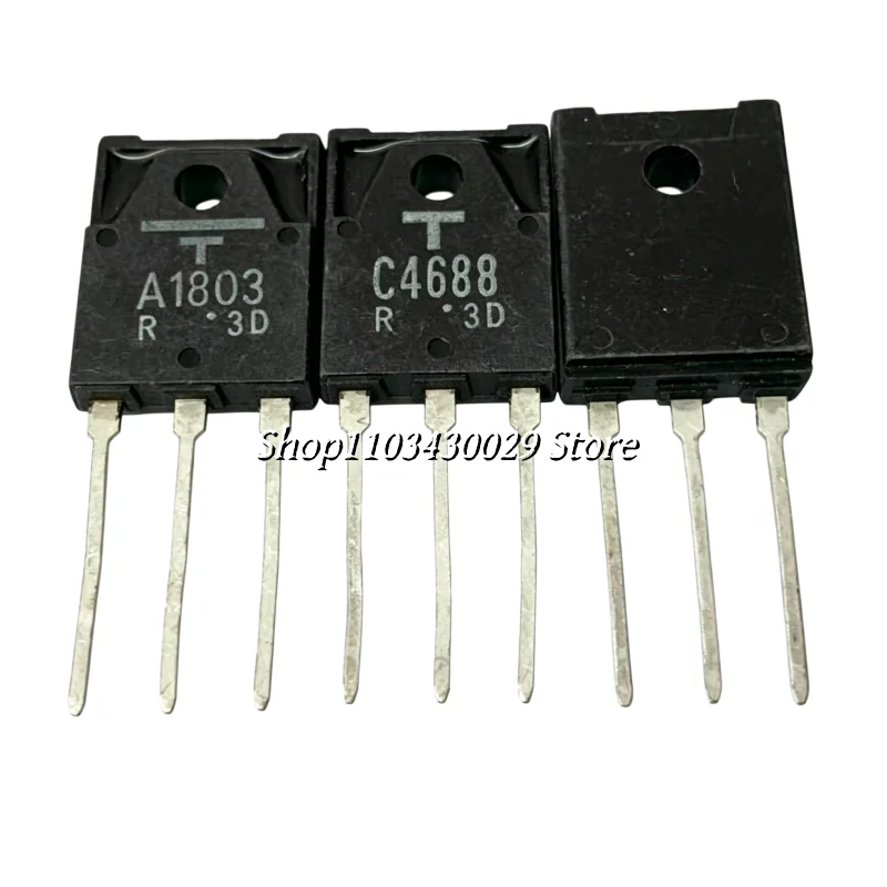5Pairs(10PCS) New Original 2SC4688 C4688 + 2SA1803 A1803 TO-3P 6A 80V NPN + PNP Transistor