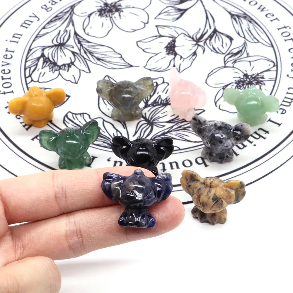 

Wholesale 1.2" Mini Cut Monsters Statue Natural Crystal Stone Hand CarvedQuartz Jade Opalite Home Decor Creative Christmas Gift