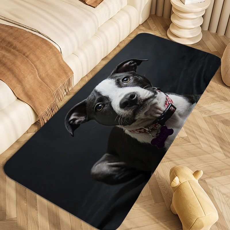 

Sleeping Room Rugs Bull Terrier Funny Doormat Entrance Door Soft Hallway Mat Non Slip Carpet for Bedroom Modern Home Decoration