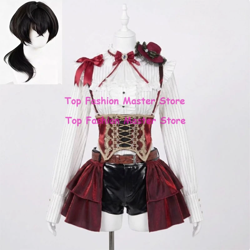 Bartri Elizabeth Bathory Cosplay Costume Set for Men Women, Halloween Party Uniform with Shirt Hat Shorts Belt Socks Accessories