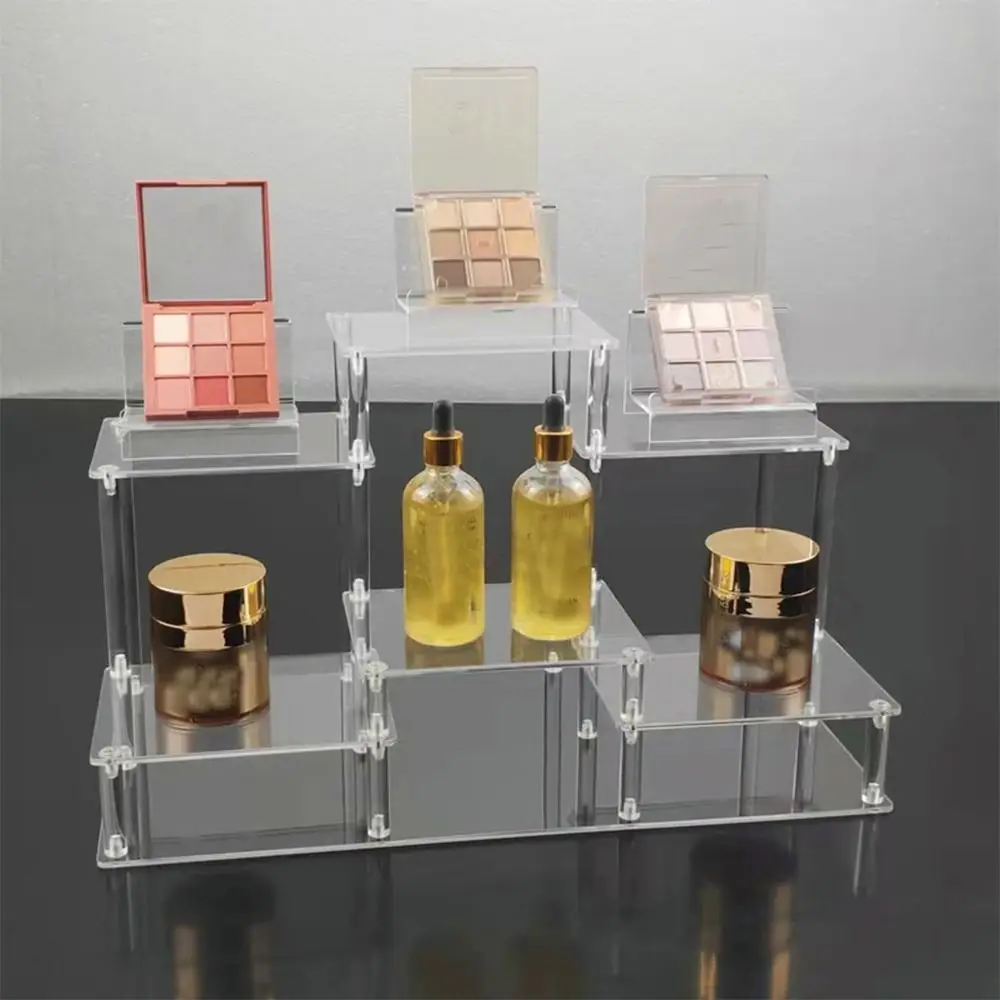 

Clear Multi-layer Acrylic Display Riser Display Organizer Shelf Tiered Display Stand Perfume Cosmetic Storage Rack Table Decor