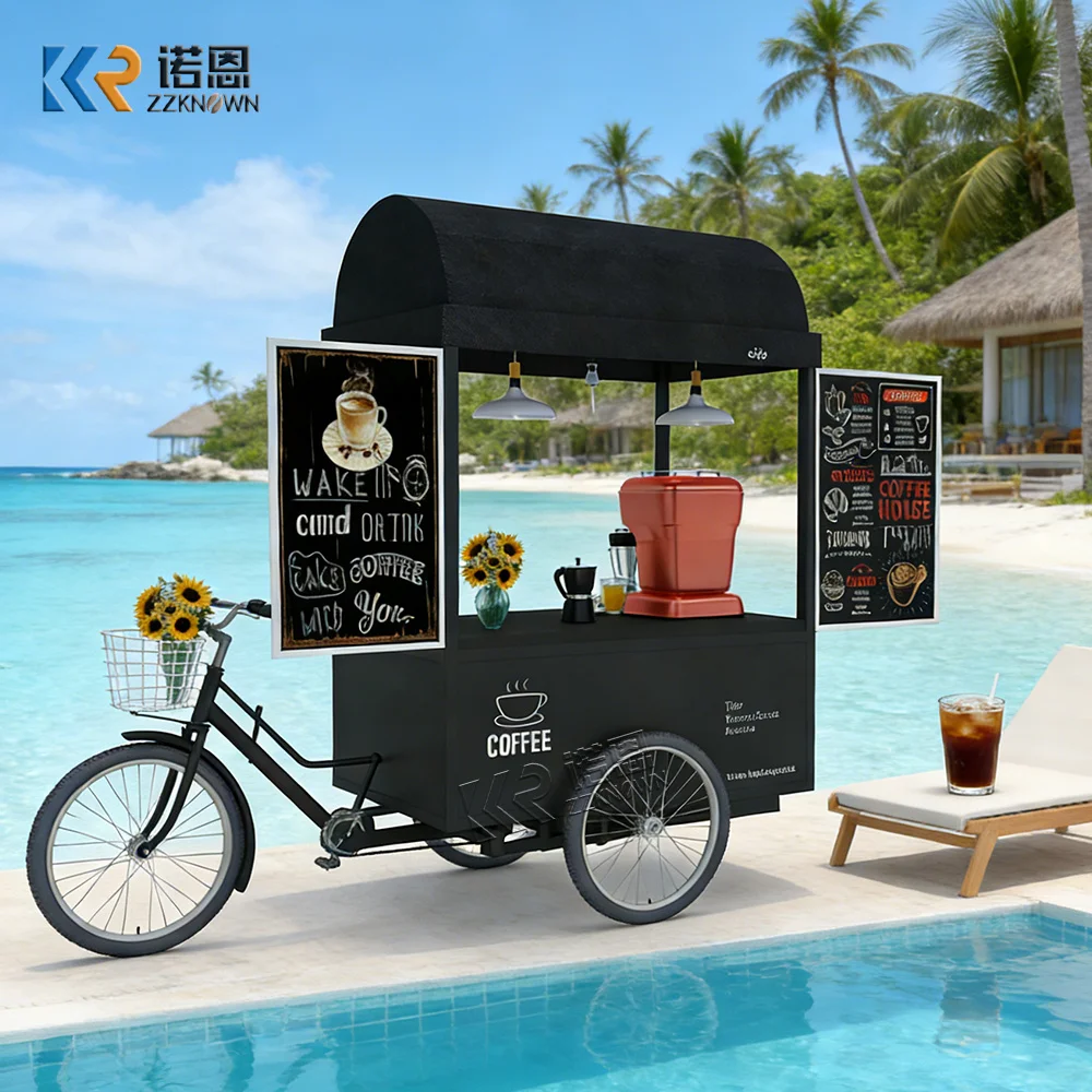 

Hot Sale Commercial Coffee Gelato Ice Cream Display Freezer Cart Custom Drink Popsicle Ice Cream Cart with Refrigerator