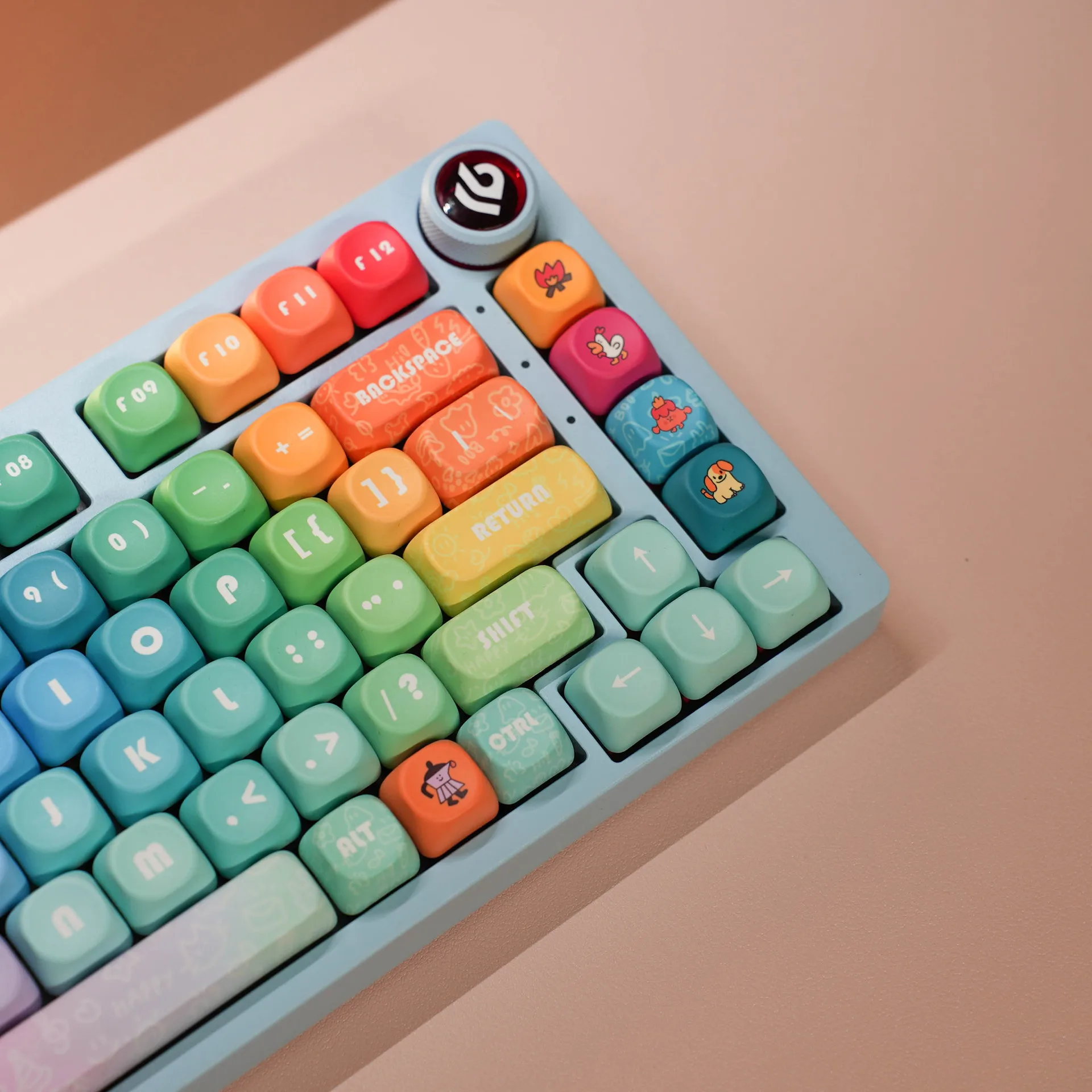 Keyboard Keycaps Cute Rainbows Key Caps MOA Key Caps Replacement for Mechanical Keyboard Accessories Decor for Office Home Work