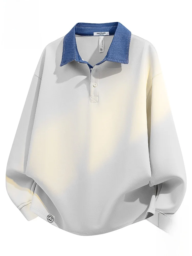 

PaulFrank Leisure Long Sve Collar Patchwork Color Men's Sweatirt Autumn Loose Fit Faionable Casual Sle Polyester Cot...