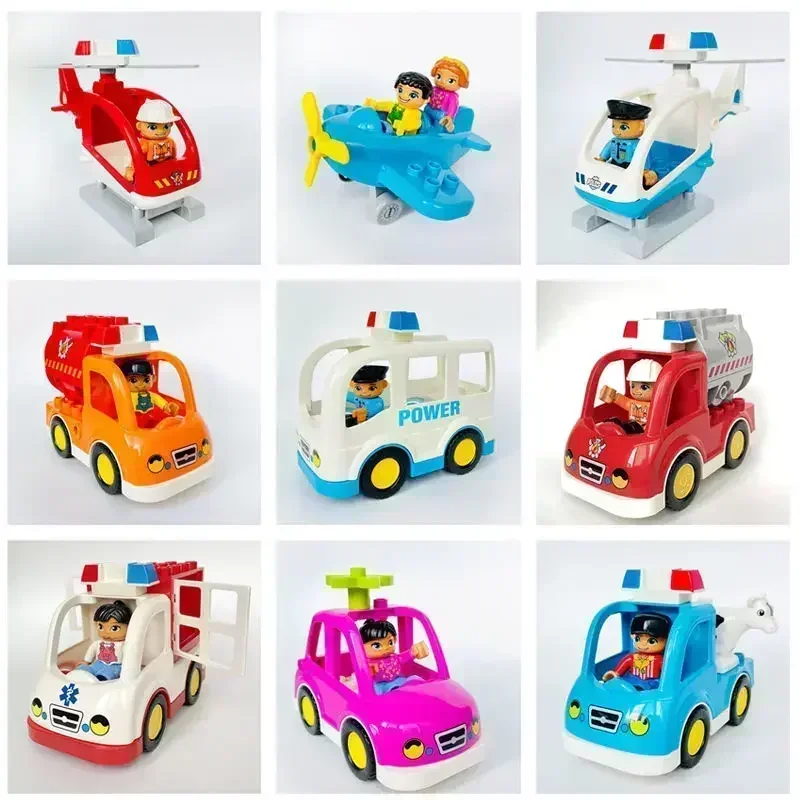 Big Building Blocks Accessories Compatible Large Bricks Children Kids Truck Car Bus City Traffic Series Assembly Educational Toy