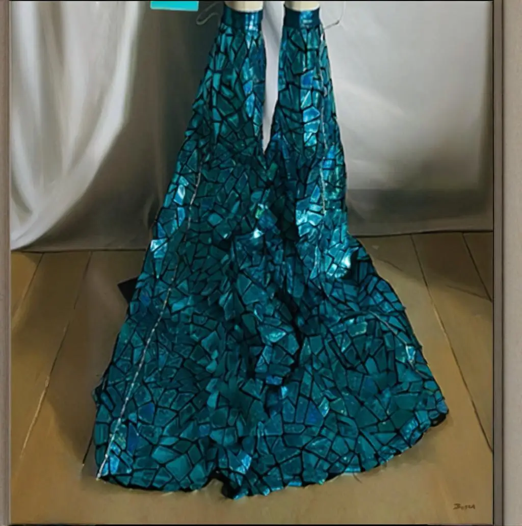 

Women's Stilt Walker Pants Similar Mirror Blue Mirror Laser Leg Cover Stage Performance Bar Party Rave Costume Carnival Party
