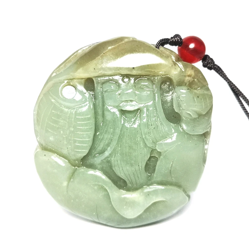 

YIZHU CULTUER ART Collection Old China Jade Hand Carving Kylin Boy Statue Pendant Wonderful Gift Size 54*54*16 MM