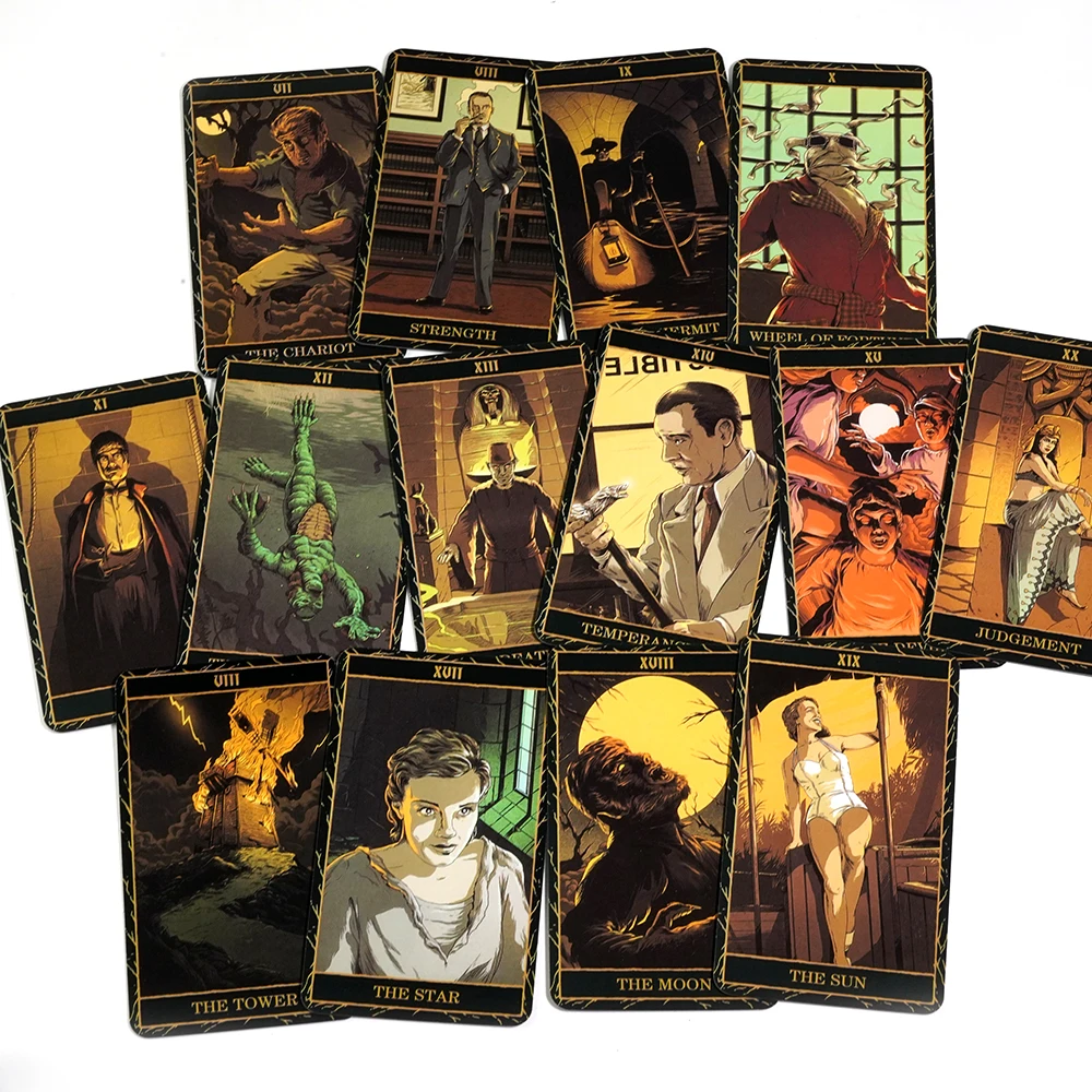 Newest 78pcs Cards Universal Monsters Tarot Deck 10.5*6.3cm Bring The Spooky Spirit of Classic Movie Monsters To Tarot Readings