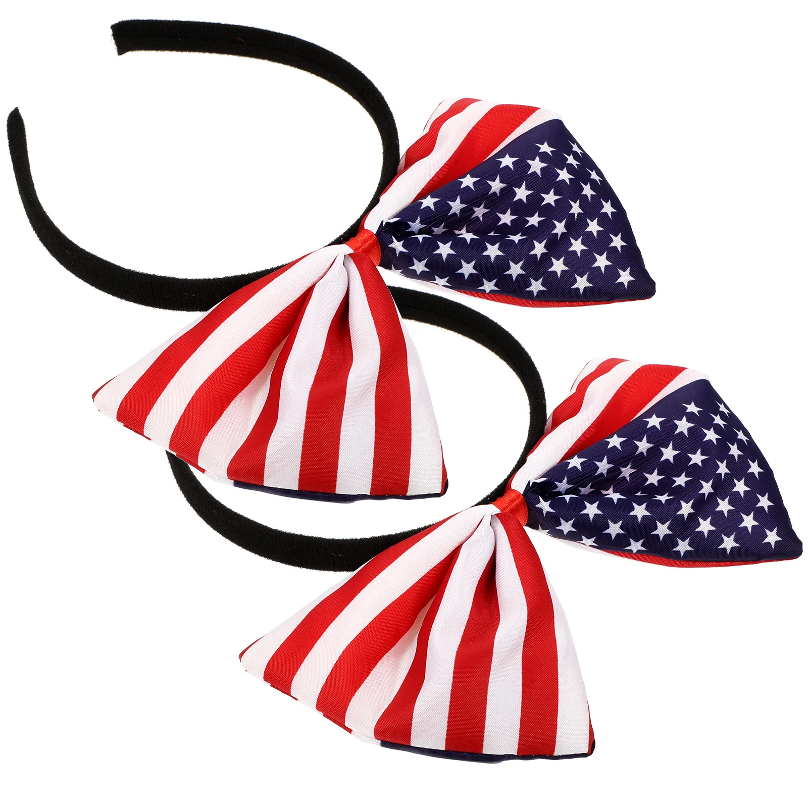 2 pezzi Fascia per capelli con fiocco bandiera americana Fascia per capelli patriottica Decorazione dell'Indipendenza del 4 luglio Bandiera degli Stati Uniti per la festa del lavoro Giorno commemorativo