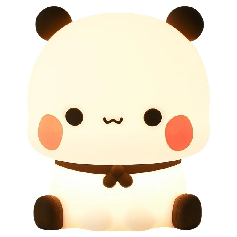 Kawaii Bear Panda Bubu And Dudu Led Night Light Lamp Cute Cartoon Nightlight Animal Bedroom Decorative Living Room Dolls Gifts