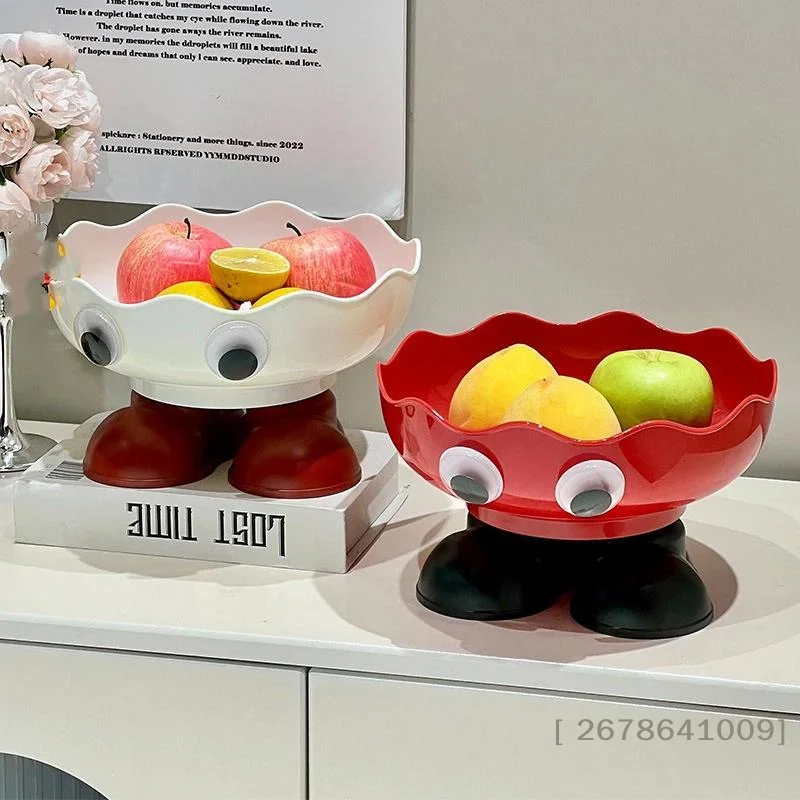 ⚑High-Aesthetic Footed Fruit Bowl For Home - Drainable, Stylish Plate For Fruit Candy Snacks & Nuts, Perfect For Living Room