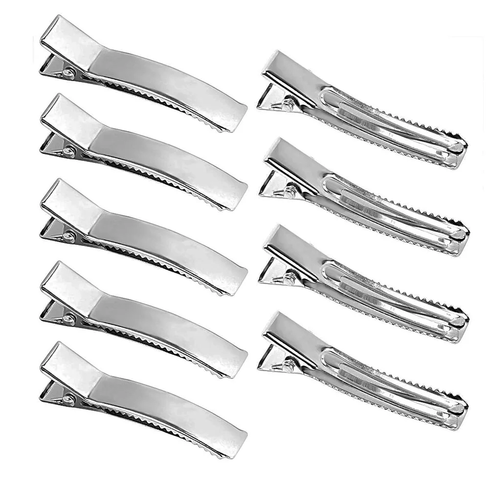 50 sztuk/partia zagęścić spinki do włosów metalowe aligator pojedyncze Prong Curl spinki baza dla Diy Bow Hairclips tworzenia biżuterii akcesoria