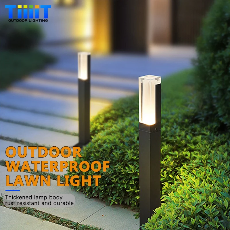 

LED Lawn Light Outdoor Waterproof IP65 10W H30~100cm Aluminum Acrylic Light AC85-265V Garden Trail Square Landscape Lawn Light