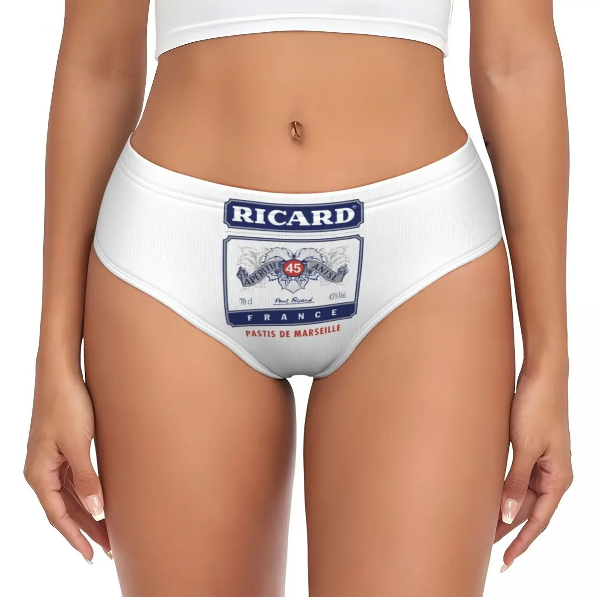 Custom Ricards Logo Briefs Underwear Womens Breathable Stretch Marseille France Panties