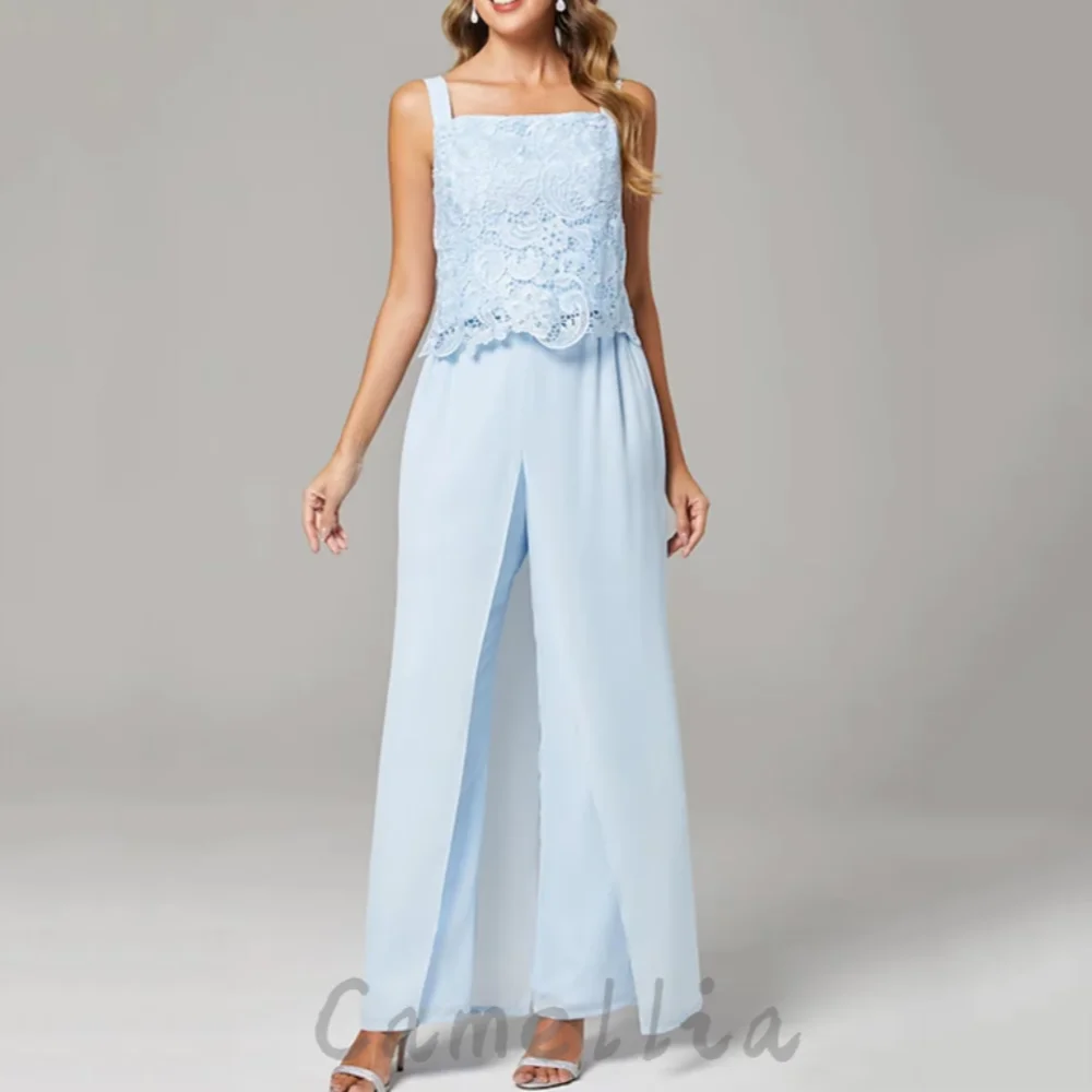 Abiti da cerimonia per la madre della sposa in tre pezzi personalizzati in chiffon Abiti vintage in pizzo con giacca Abiti casual invitée mariage