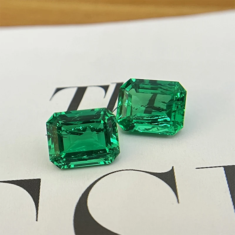 Top Lab Grown Columbian Emerald Green Color with AGL Certificate Gemstone Charms Beads Gemstones For Diy Jewel Making Selectable