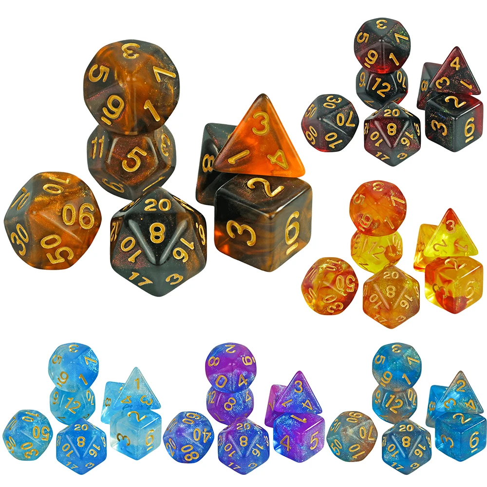 

Polyhedral игральные кости DND Set, двухцветные настольные игральные кости для бара и клуба