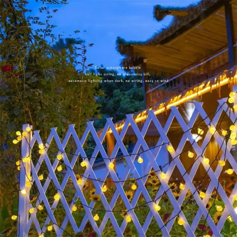 

10M Waterproof Fairy Lights Solar String Light LED Crystal Ball Christmas Wedding Garland Garden Lawn Tree Outdoor Decoration