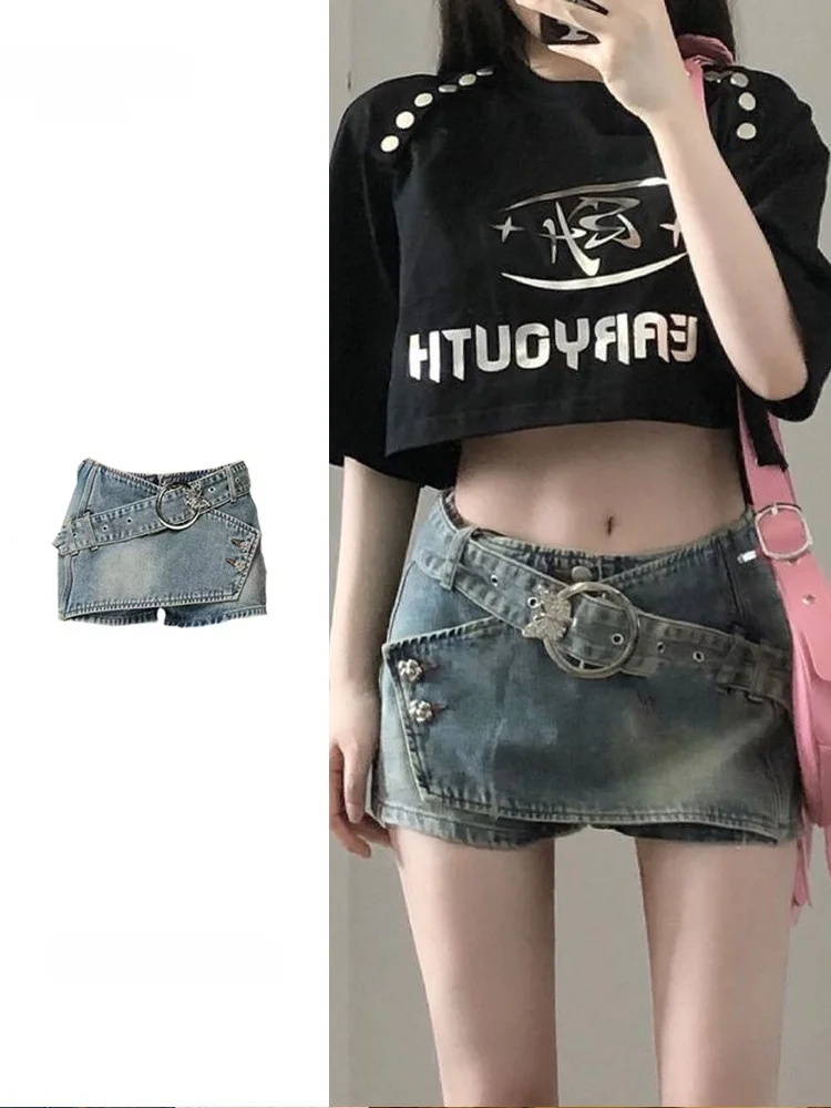 Low Waist Sexy Girl Design plus Size Denim  Skirt Women's Summer New Slim A-Line Short Skirt Bodycon Skirt