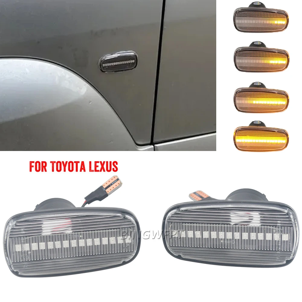 1 Pair Dynamic Led Front Fender Side Marker Light Turn Signal Lamp For Lexus IS200 / IS300 1999-2005 LS430 (UCF30) 2001-2022
