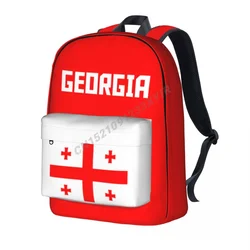 Unisex Backpack Georgia Flag Georgian Stitch Schoolbag Messenger Bag Case Laptop Travel Bag Mochila Gift