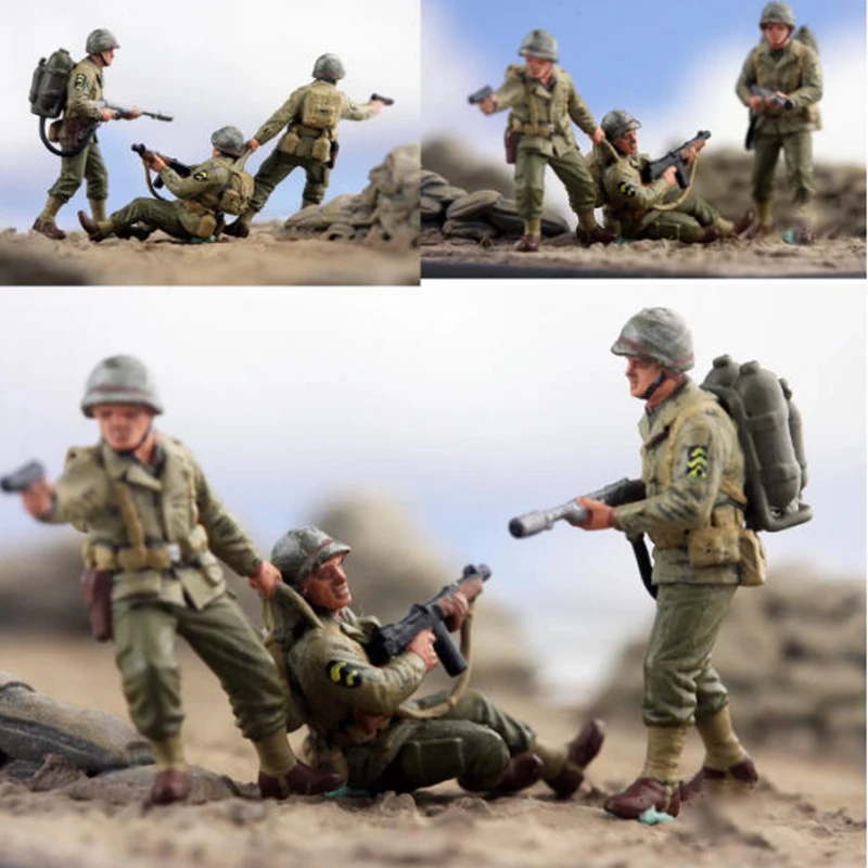 1/72 Scale US Firefighting Soldier 1 Rescue Soldiers 2 Simulation Resin Model Collcetion Gifts Display Suitable For Tank Scenes