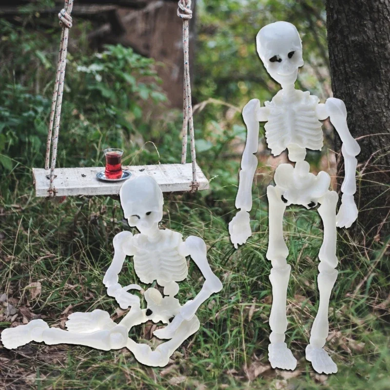 Movable Mr. Bones Skeleton Human Model Skull Full Body Mini Figure Toy Halloween