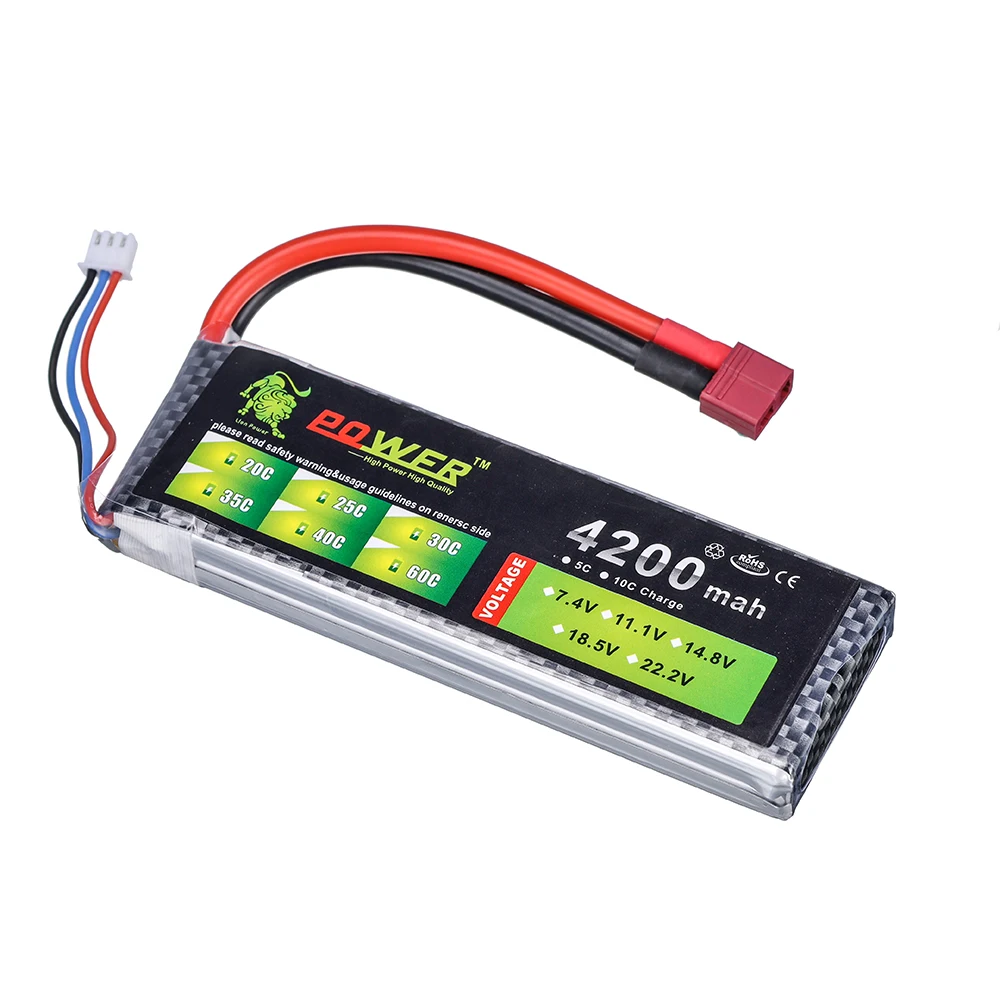 2S Lipo Battery 7.4v 1500mah 1800mah 2200mah 3300mah 4200mah 5200mah 6500mah 7200mah 10400mah JST/XT60/T RC Parts 7.4v Battery