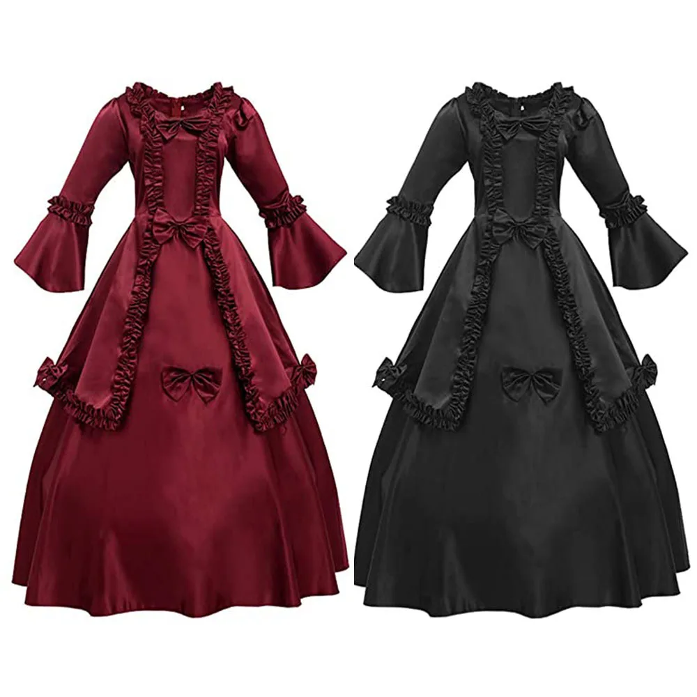 

Women Renaissance Irish Deluxe Velvet Dress Victorian Medieval Long Dress Retro Fancy Gown Halloween Cosplay Costume Plus Size