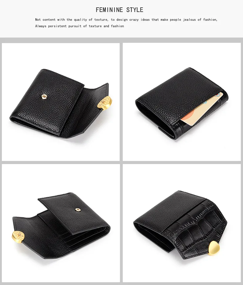 Brand Design Genuine Leather Women Wallets Fashion Alligator Moeny Short Wallet For Girls clutch Coin Purse Credit Card Holder