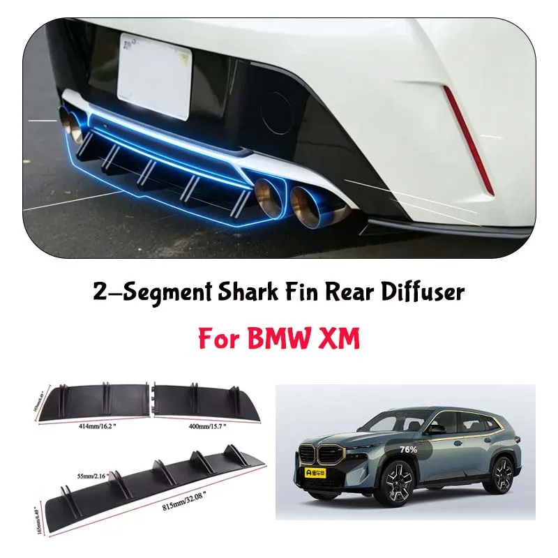 For BMW XM Shark Fin Rear Diffuser Split Chassis Spoiler Auto Aerodynamic Parts Aerodynamic Modification
