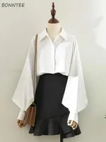 Shirts Women Solid Simple Office Lady All-match Daily Temperament OL Creativity Special Tops Korean Style Modern Casual Classics