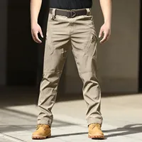 Outdoor Hiking Waterproof Tactical Cargo Joggers Sport Trousers Men's Loose Casual Zipper Multi-Pockets Overalls Pants