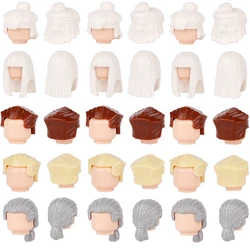 Medieval Modern City Figure Body Hair Accessories Building Blocks Man Woman Long Short Lawyer Gray Hairstyle DIY Bricks Toy Gift