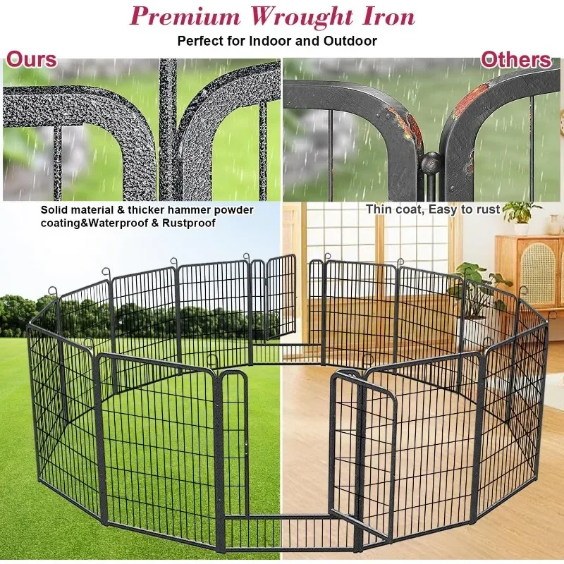 Imagem -05 - Outdoor Heavy Duty Dog Playpen Canetas para Cães Grandes 14 Painéis de Vedação Pet Playpen Indoor Puppy 40 Tall