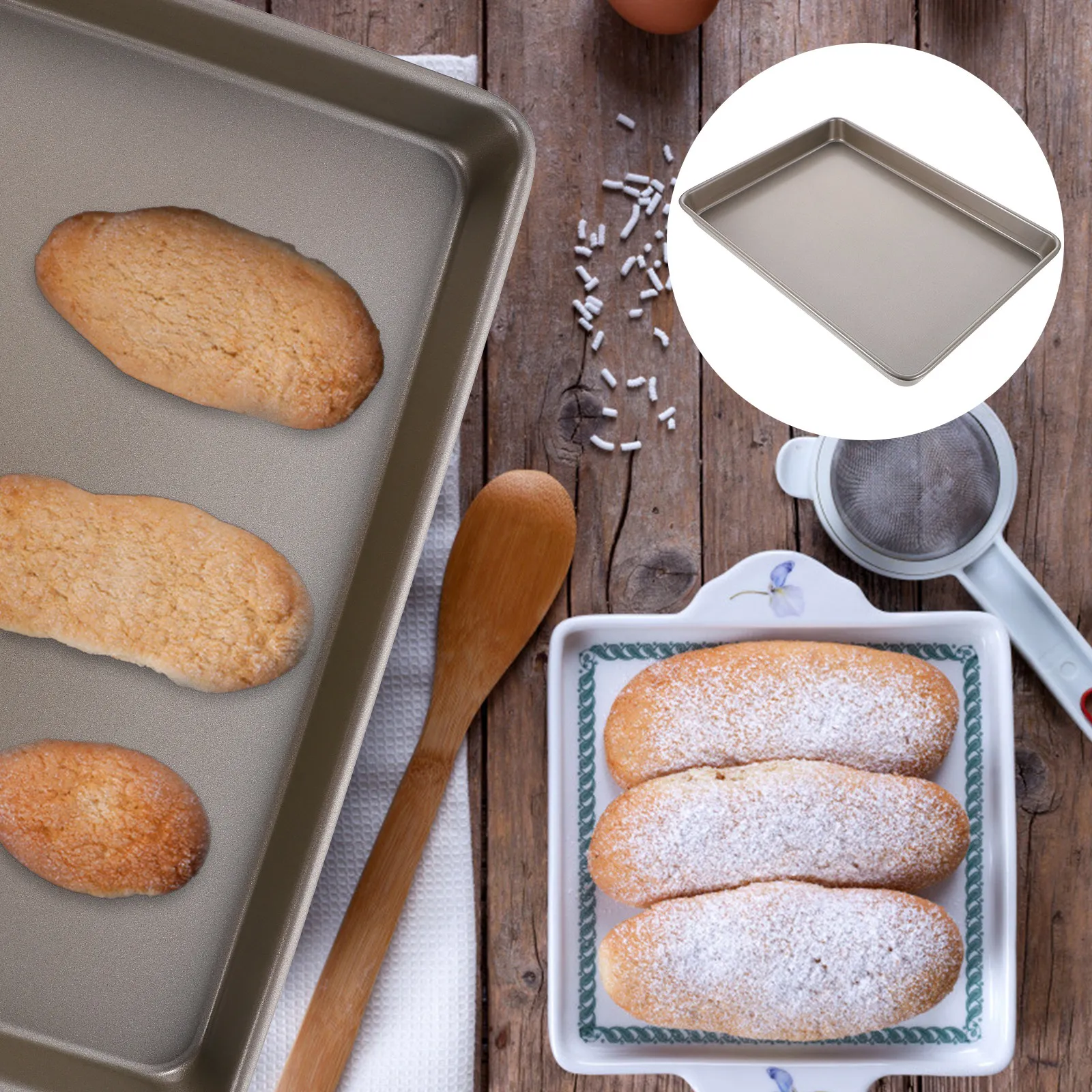 Kitchen Baking Corner - 1Pcs Baking Tray Carbon Steel Multifunctional