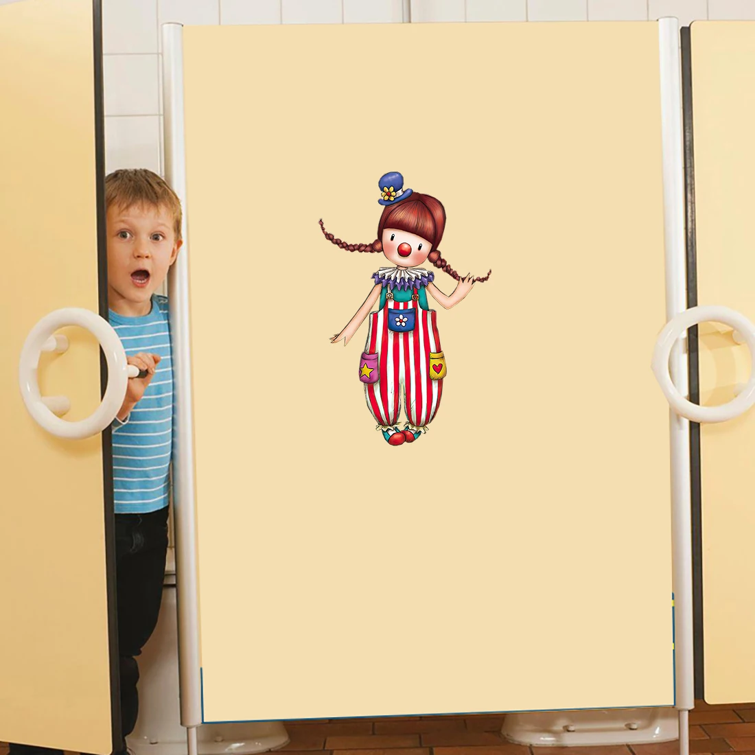 Three Ratels CF845 Circus Clown color cartoon sticker room decoration Decal