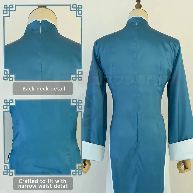 HOLOUN Azul Bloqueio Anime Kaiser Cosplay Verde China Traje Kung Fu Tang Terno Peruca Rosa Net Fibras Sintéticas Halloween Natal